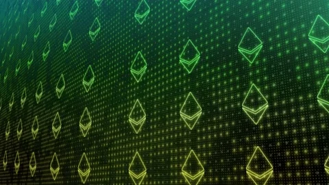 Ethereum Blockchain Cryptocurrency Digital Encryption  technology Stock Footage 173410734