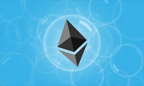 Ethereum In A Bubble Concept Background Stock Illustration