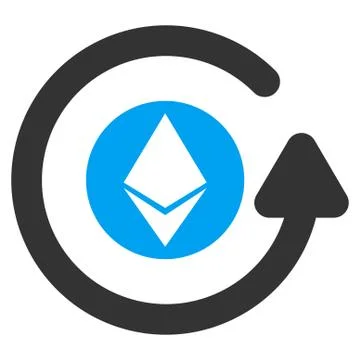 Ethereum Chargeback Flat Icon Illustrazione stock