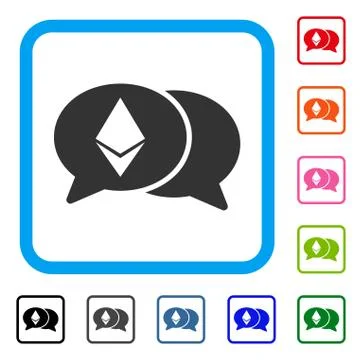 Ethereum Chat Framed Icon Illustrazione stock