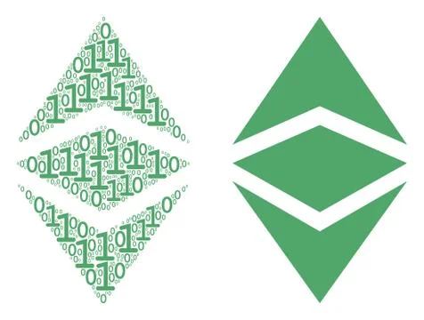 Ethereum Classic Collage of Binary Digits Illustrazione stock