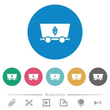 Ethereum classic cryptocurrency mining flat round icons Stock-Illustration