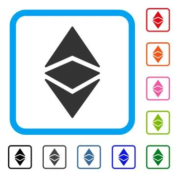 Ethereum Classic Framed Icon 스톡 일러스트