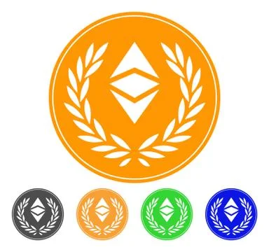 Ethereum Classic Laurel Coin Vector Icon Illustrazione stock