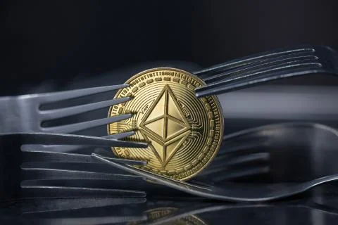 Ethereum Classic placed between the Forks Stock Photos