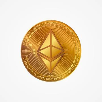 Ethereum coin - cryptocurrency vector isolated on white background. Stock Illustration