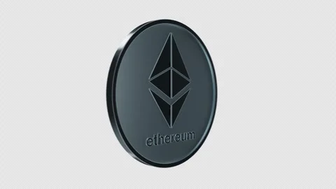 Ethereum coin - loop rotation on itself on black background - UHD animation - Stock Footage 271083285