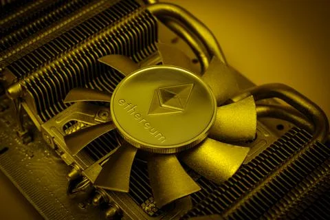 Ethereum coin Stock Photos