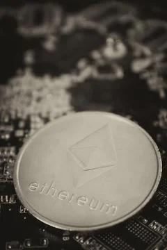 Ethereum coin Stock Photos
