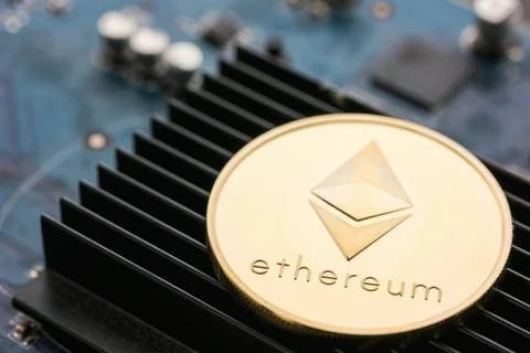 Ethereum Coin rendering engine cryptocurrency Fotos de archivo