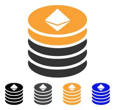 Ethereum Coin Stack Vector Icon Illustrazione stock