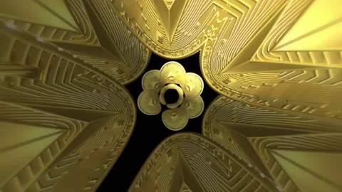 Ethereum Coin Time Tunnel Effect Gold Stock Footage 238807782