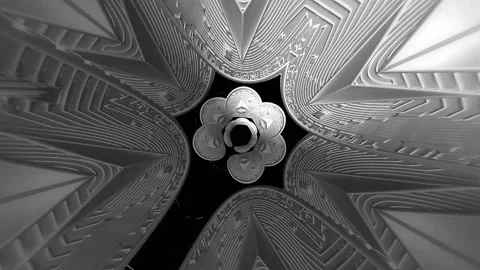Ethereum Coin Time tunnel Effect Silver Stock Footage 238808064