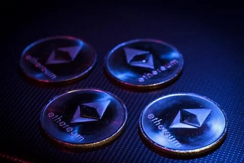Ethereum coins Stock Photos