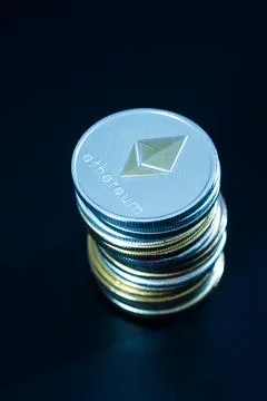 Ethereum coins Stock Photos