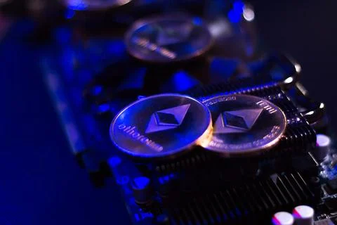 Ethereum coins Stock Photos