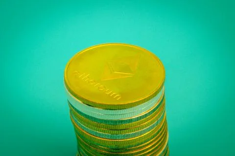 Ethereum coins Stock Photos
