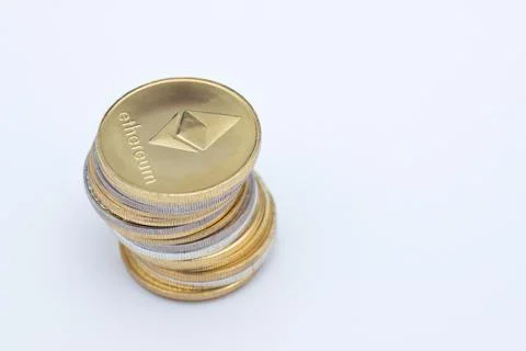 Ethereum coins Stock Photos