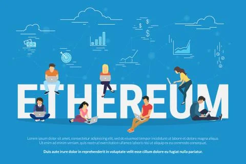 Ethereum concept illustration Stock Illustration