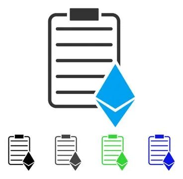 Ethereum Contract Flat Icon Ilustração Stock