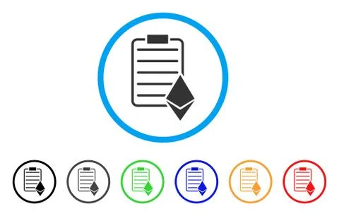 Ethereum Contract Rounded Icon Ilustração Stock