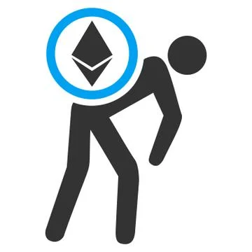 Ethereum Courier Man Flat Icon Illustrazione stock