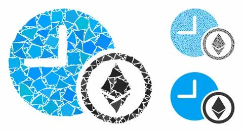 Ethereum credit clock Composition Icon of Inequal Parts Illustrazione stock