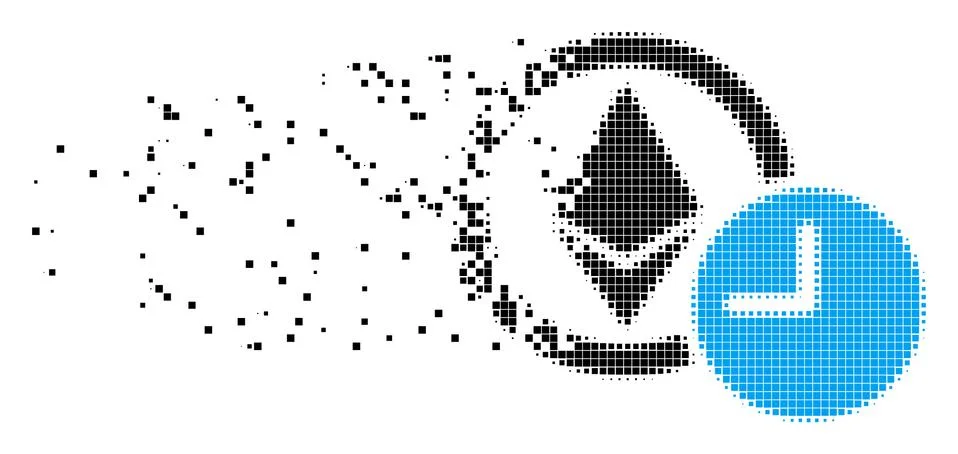 Ethereum Credit Clock Dissolving Pixel Icon Stock-Illustration