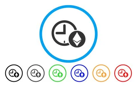 Ethereum Credit Clock Flat Icon Illustrazione stock