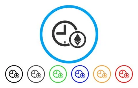 Ethereum Credit Clock Flat Icon Stock Illustration