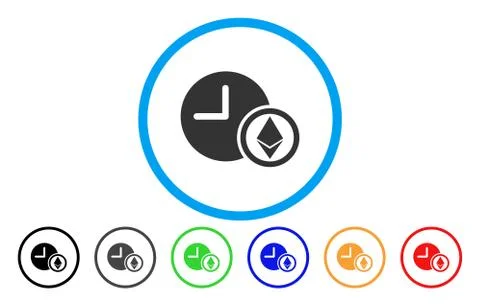 Ethereum Credit Clock Flat Icon Stock Illustration