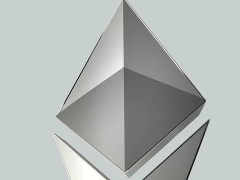Ethereum cripto chrystal 3d background animation, 4k format Stock Footage 76167762