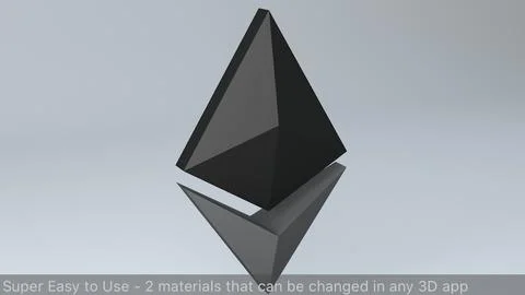 Ethereum Crypto Currency 3D Logo 3D Model