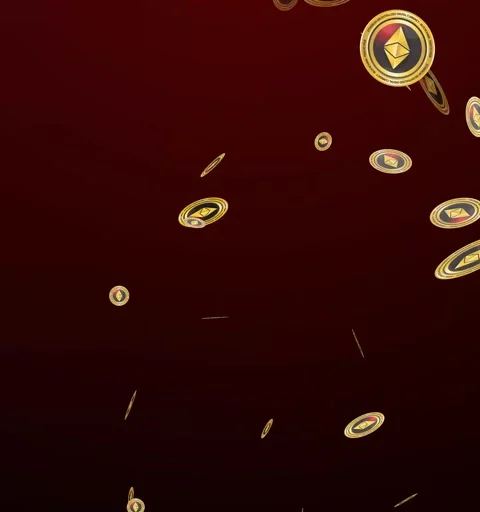 Ethereum crypto currency falling down illustration Stock Footage 274934168