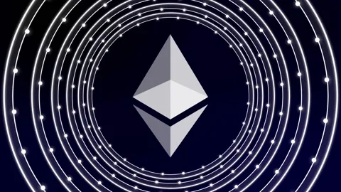 Ethereum crypto currency within ripples. Stock Footage 155731199