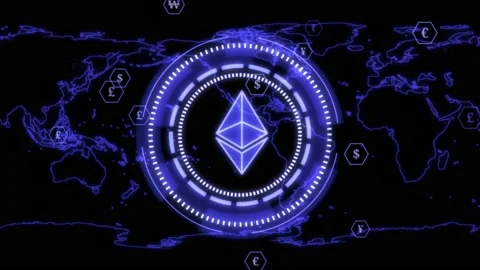 Ethereum cryptocurrency animation background Stock Footage 163607367