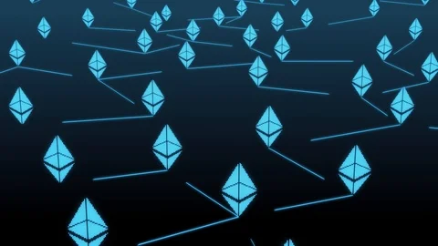 Ethereum cryptocurrency blockchain animation Stock Footage 119993838
