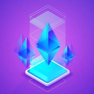 Ethereum cryptocurrency blockchain vector illustration Stock Illustration