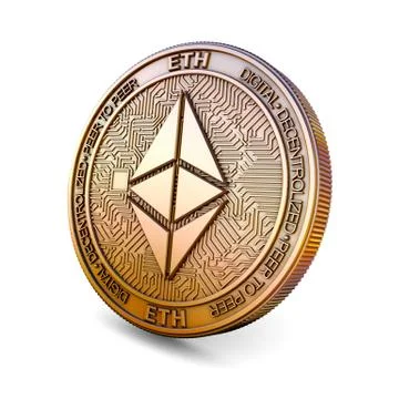 Ethereum - Cryptocurrency Coin. 3D rendering Stock Illustration