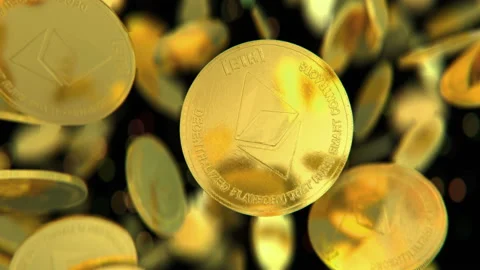 Ethereum cryptocurrency jumping in slow motion 4K Stock Footage 151506878
