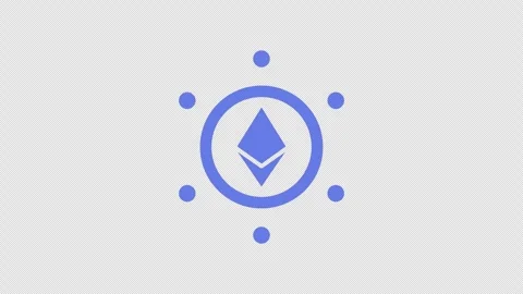 Ethereum Cryptocurrency Logo Animation with Rotating Particles on Alpha Chan Stock Footage 333919522