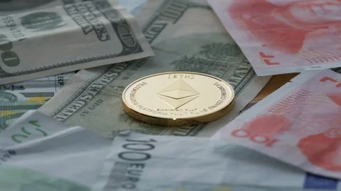 Ethereum. Cryptocurrency loopable rotation shot. Stock Footage 86430940