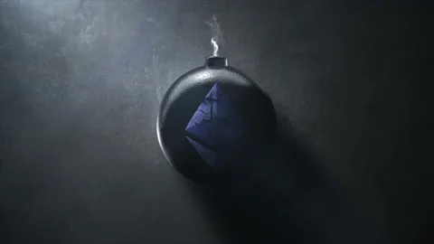 Ethereum Cryptocurrency Realistic Bomb Explosion Logo Reveal ProRes 4k | Stock Footage 154418463