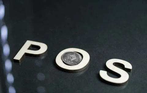 Ethereum Cryptocurrency switching from POW GPU mining to POS Stock Photos