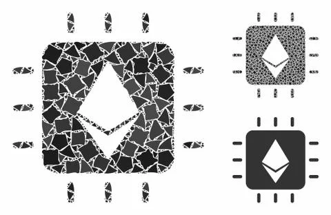 Ethereum crystal chip Composition Icon of Irregular Parts Stock Illustration