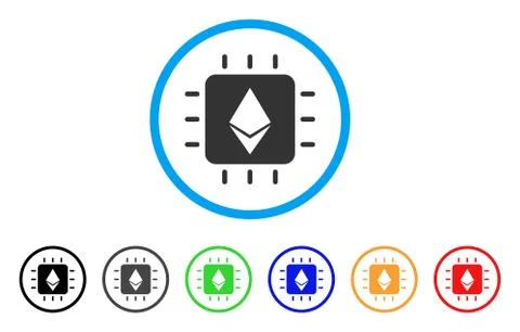 Ethereum Crystal Chip Rounded Icon 스톡 일러스트