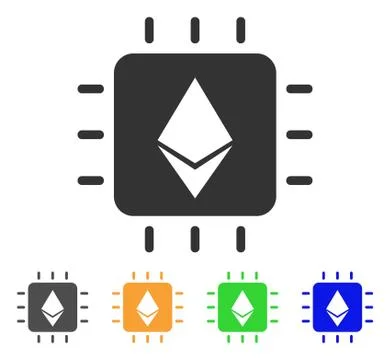 Ethereum Crystal Chip Vector Icon 스톡 일러스트