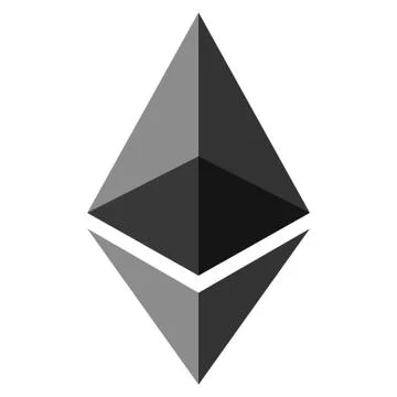 Ethereum Crystal Flat Icon Stock Illustration