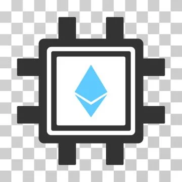 Ethereum Crystal Mining Pool Vector Icon Stock Illustration