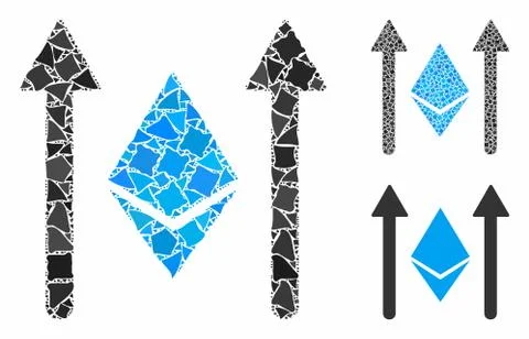 Ethereum crystal send arrows Composition Icon of Tuberous Parts Stock Illustration